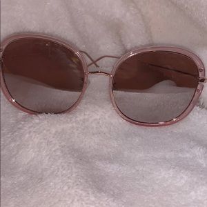 Round big pink sunglasses